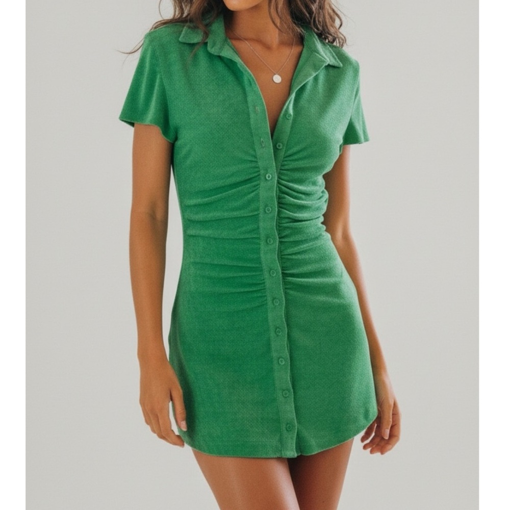 WITH JÉAN Alexa Mini Dress, Juicy Green, Small
